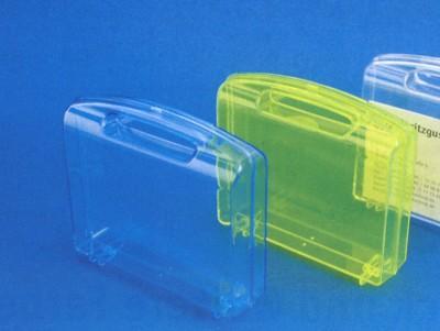 Koffer 90x65x21 mm blau-transparent